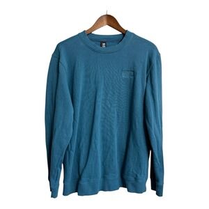 Mountain Hardwear sweatshirt men's XL teal outdoor active hike camp climb cotton
